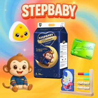    TẶNG QUÀ   🍎  1 BỊCH  STEP BABY  PREMIUM 🍎 Tã bỉm Quần Dán Stepbaby thấm hút 🍎 Đủ size 🍎 bỉm khỉ 