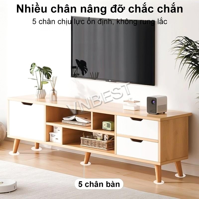 VNbest Tủ Tivi Kệ TV gỗ hiện đại Bắc Âu tối giản ngăn kéo phòng khách sang trọng đa năng để sàn | BigBuy360 - bigbuy360.vn