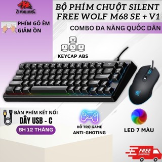 Combo Gaming Ziyoulang Free Wolf M68SE + Chuột V1 - LED RGB 16 Triệu Màu, Thiết Kế Công Thái Học