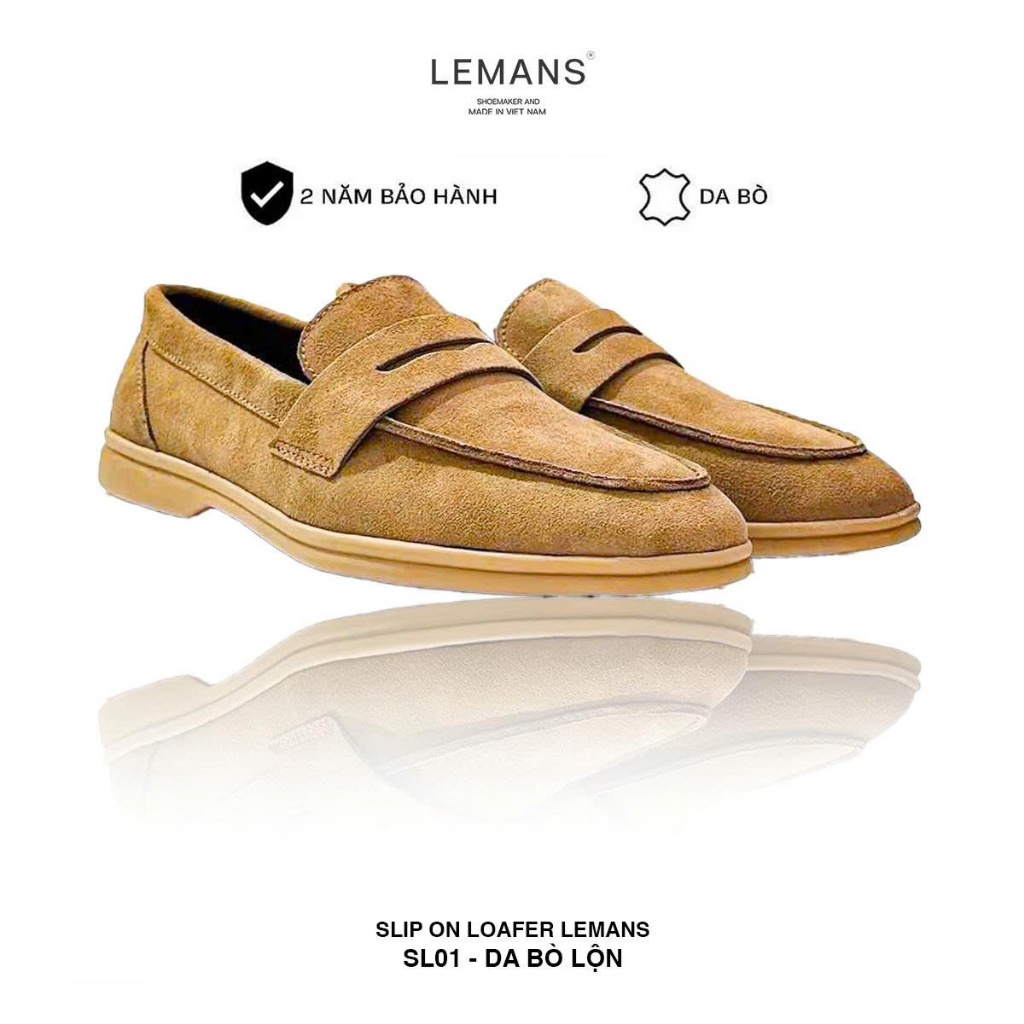 Giày Slip on Loafer LEMANS 3.SL01 - Giày da lộn - đế êm chân, giày công sở trẻ trung, bảo hành chính hãng 24 tháng