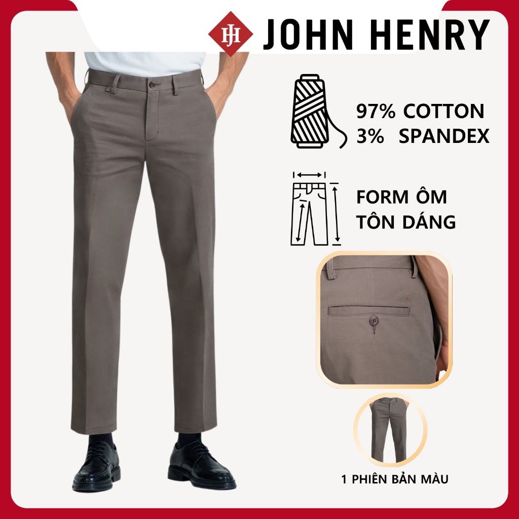 JOHN HENRY - KP25FH16T - Quần Kaki Nam Form Ôm - SLIM FIT