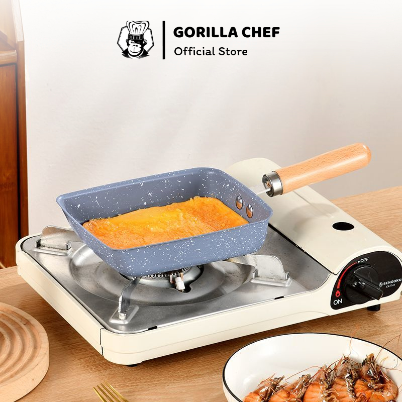 Chảo chống dính làm trứng cuộn kiểu Nhật Gorilla Chef dùng trên mọi loại bếp