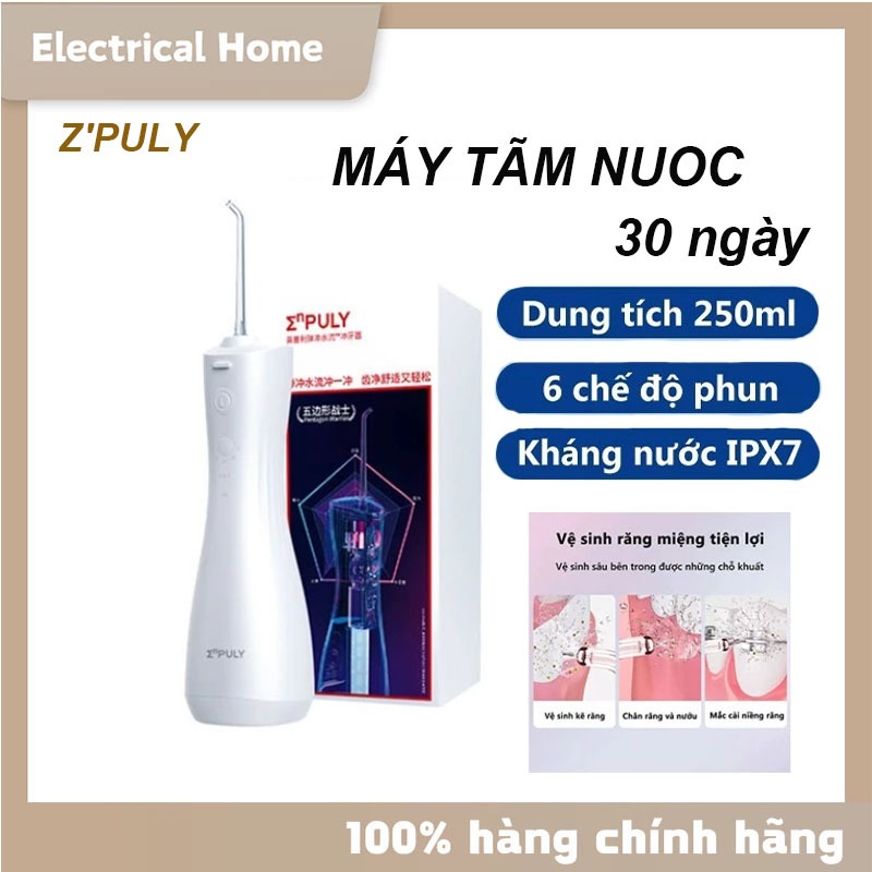 Máy Tăm Nước Enpuly ML8 pin 30 ngày, chống nước IPX7, bình chứa nước lớn 250ML, áp suất nước 140PSI, 2 vòi KL1