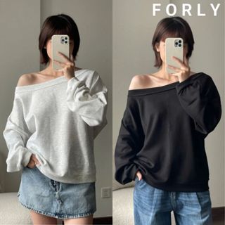 Áo Sweater Nữ Forly Offical Form Rộng Trễ Vai Chất Vải Nỉ Thu Đông Phong Cách Hàn Quốc T216