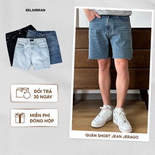 Quần short jean nam JERAGO vải jeans cao cấp, trẻ trung, phong cách, không bay màu dễ phối đồ, form trên gối - BELAIRMAN