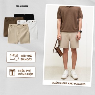 Quần short kaki nam MALADES vải kaki cotton cao cấp, lưng đai sidetab thông minh, form trên gối - BELAIRMAN