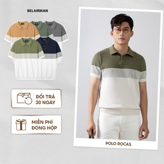 Áo polo dệt kim nam ROCAS chất vải cotton dáng Regular thanh lịch, sang trọng PLRC0129 - BELAIRMAN