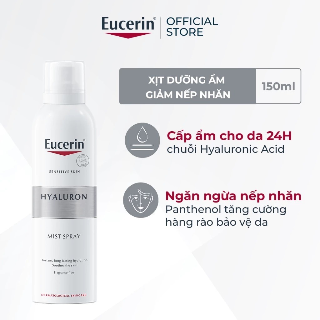 [KOL x Eucerin]Xịt dưỡng ẩm & giảm nếp nhăn Eucerin Hyaluron Mist Spray 150ml