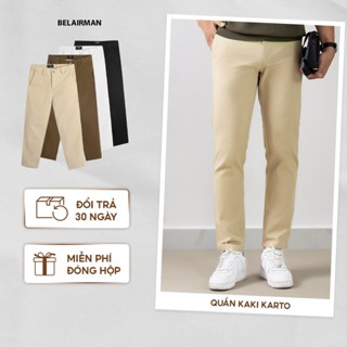 Quần dài nam KARTO vải Kaki nhung cao cấp, co giãn, mềm mịn, trẻ trung, thanh lịch - BELAIRMAN