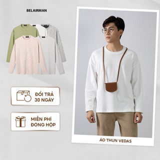 Áo thun nam dài tay VEDAS chất vải Cotton cao cấp mềm mại, sang trọng, thanh lịch ATVD0138 - BELAIRMAN