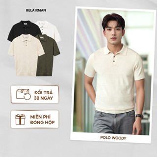 Áo polo nam dệt kim WOODY cao cấp, dáng classic phong cách Hàn Quốc sang trọng WODY0141 - BELAIRMAN