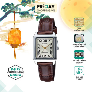 Đồng Hồ Casio Nữ LTP-V007L-9BUDF Mặt Vuông Dây Da Chính Hãng