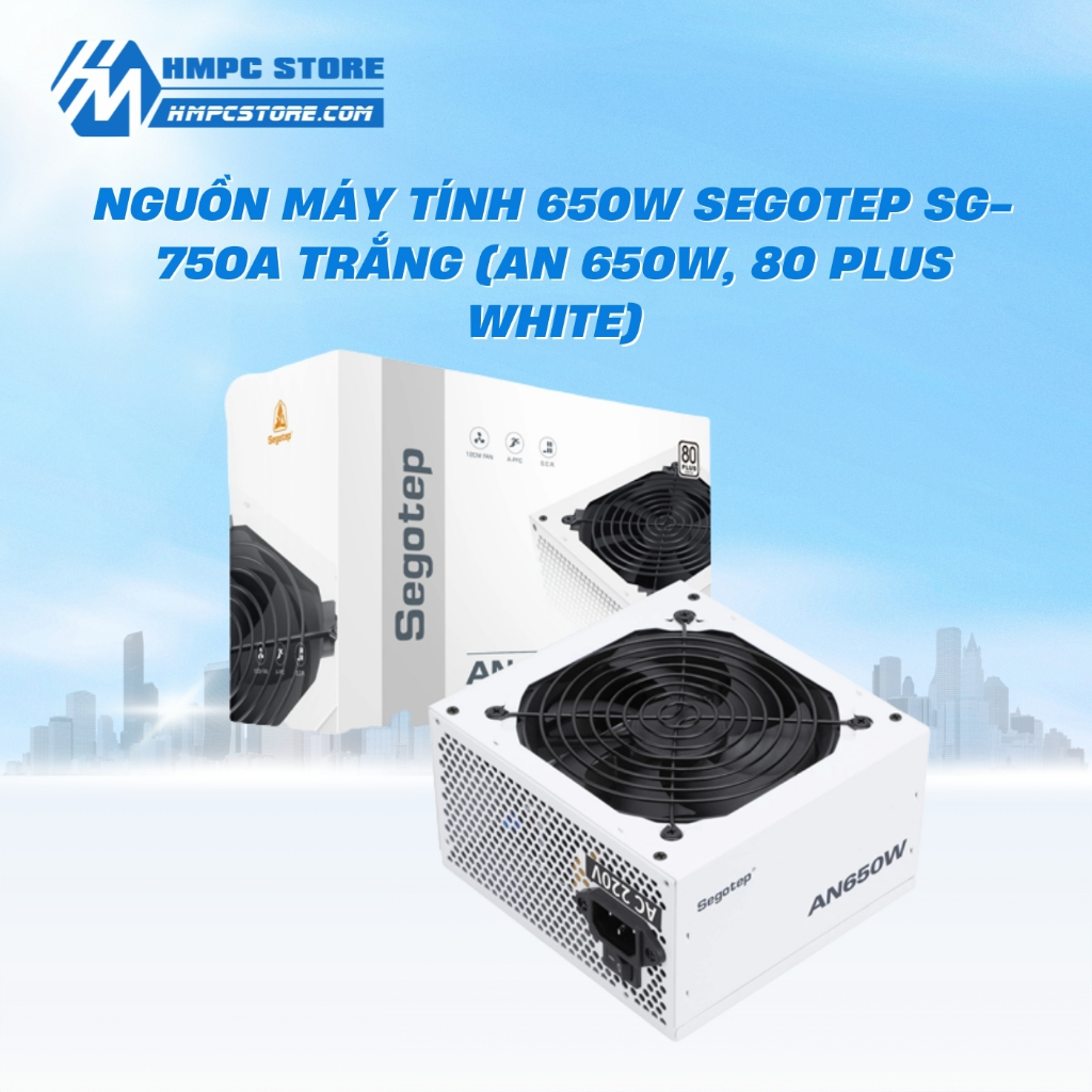 Nguồn máy tính 650W Segotep SG-750A Trắng (AN 650W, 80 PLUS White)