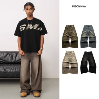 Quần Jean Wash INSOMNIA Ống Suông Rộng Unisex - PS020