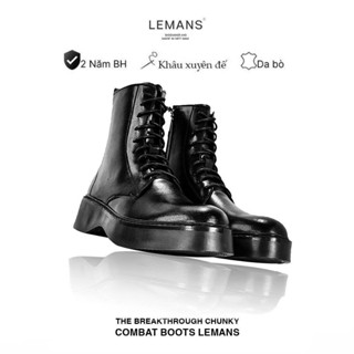 [The Breakthrough Chunky] COMBAT Boots Lemans -BST độc quyền đế cao 6cm Full cao su nguyên khối Da bò nguyên tấm BH 24T