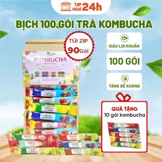   HÀNG SỈ  Bịch100 Gói Trà Kombucha Mix 8 Vị Trái Cây Hỗ Trợ Giảm Cân Thơm Ngon Đẹp Dáng 