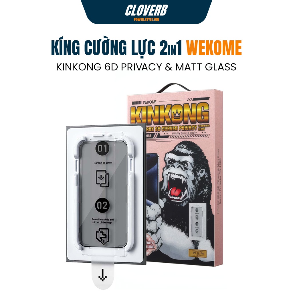 Kính Cường Lực Wekome MA-1988 - Chống Nhìn Trộm/Nhám - Dành Cho iPhone 14-17 Series - CloverB