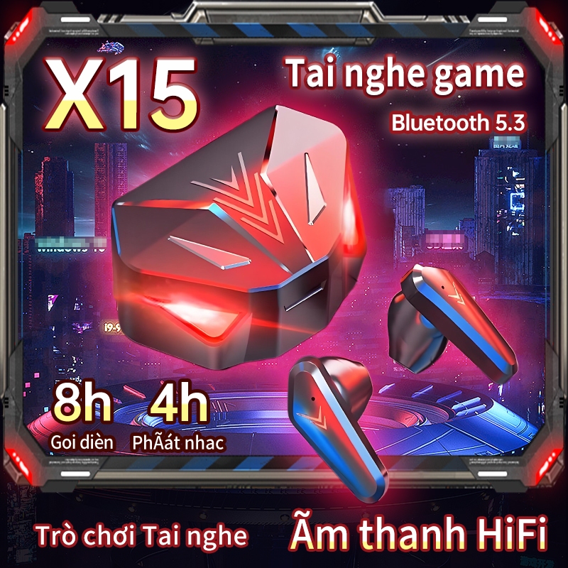 Tai nghe chơi game không dây Bluetooth X15 TWS có micrô