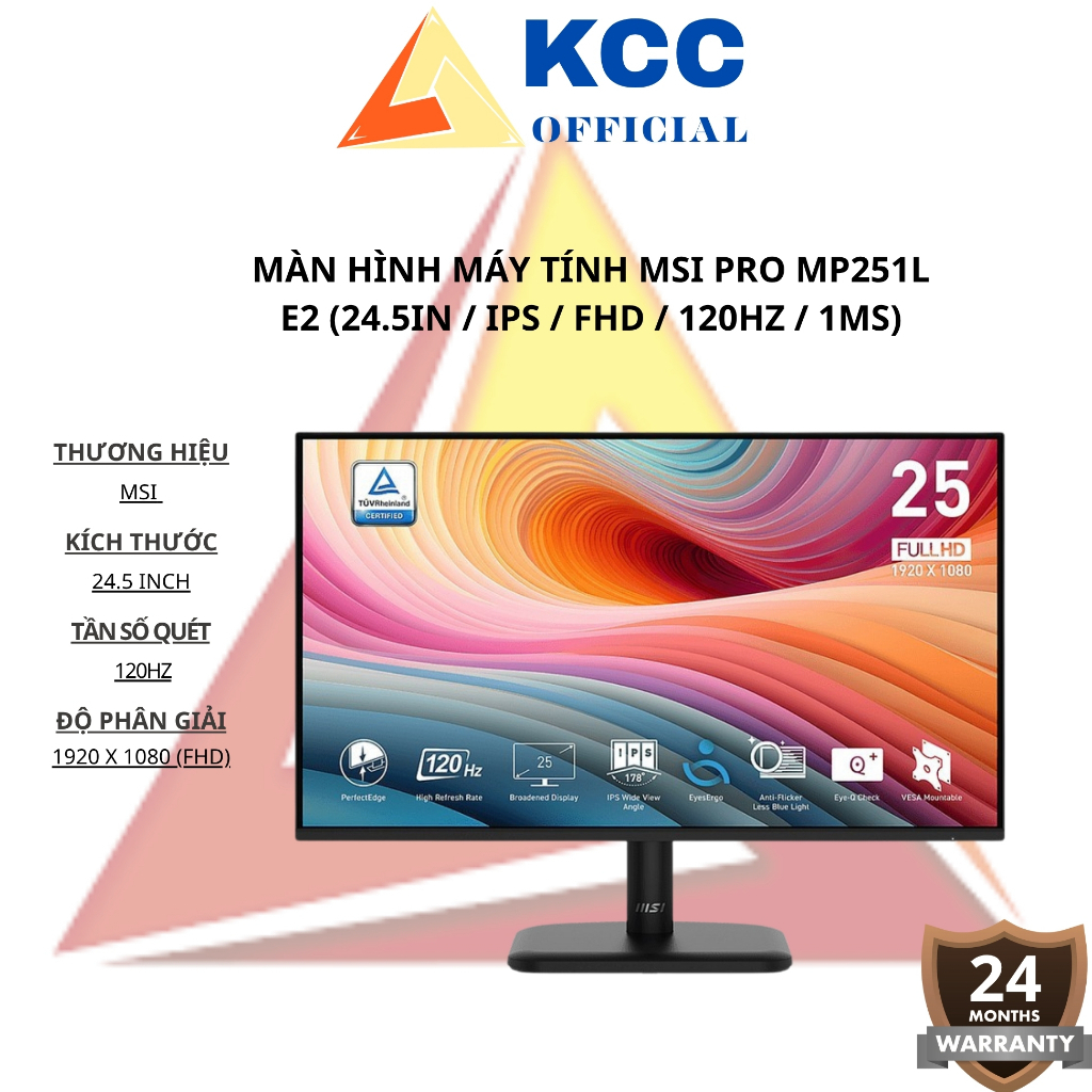 Màn hình máy tính MSI PRO MP251L E2 (24.5in / IPS / FHD / 120Hz / 1ms)