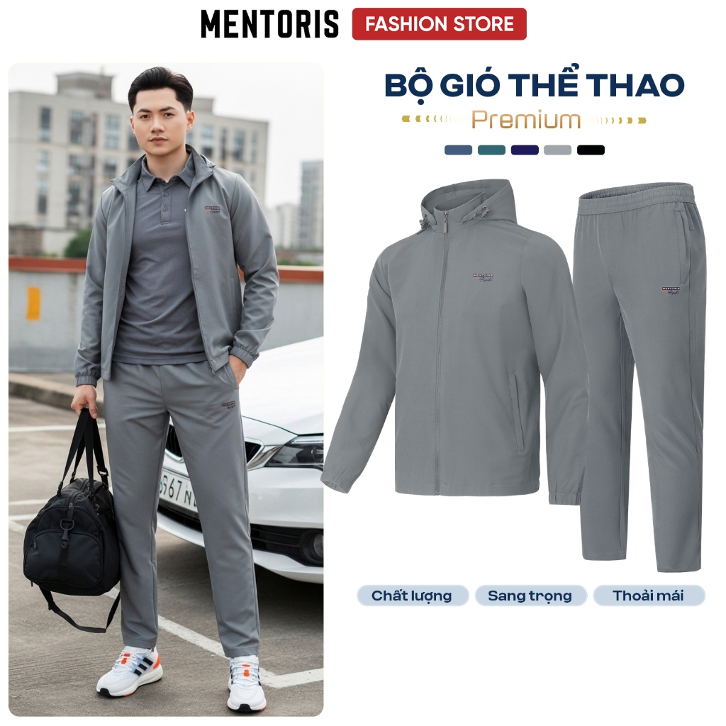 Bộ Áo Khoác Nam Thể Thao Cao Cấp MENTORIS Phiên Bản Giới Hạn Chất Gió 2 Lớp Cao Cấp MBG01 