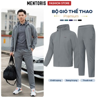 Bộ Áo Khoác Nam Thể Thao Cao Cấp MENTORIS, Phiên Bản Giới Hạn, Chất Gió 2 Lớp Cao Cấp MBG01