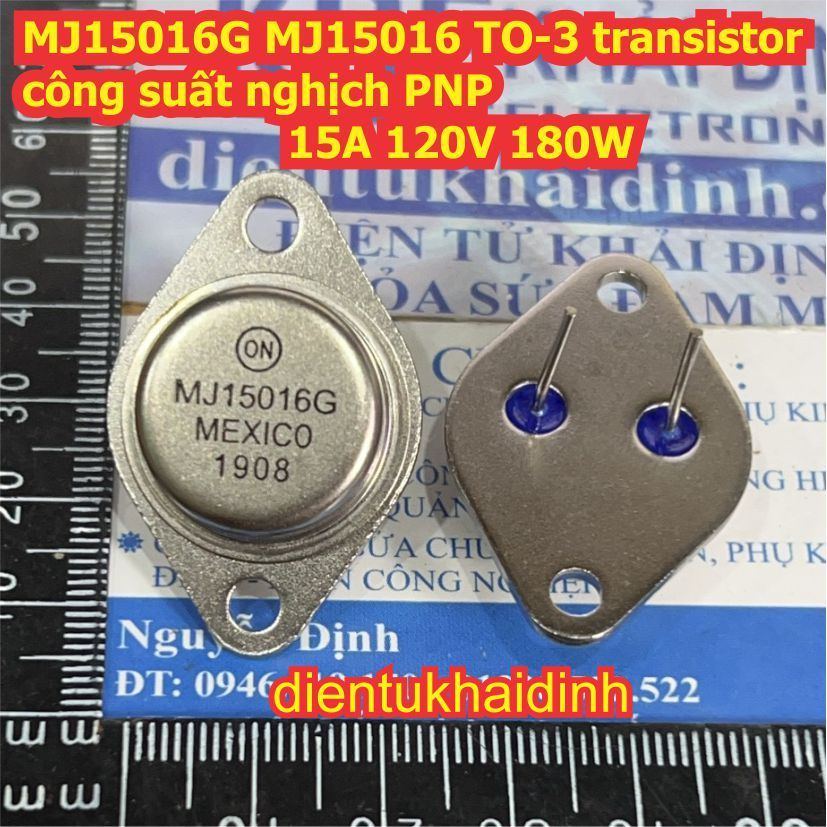 MJ15015G MJ15015 MJ15016G MJ15016 TO-3 transistor công suất thuận NPN / nghịch PNP 15A 120V 180W kde