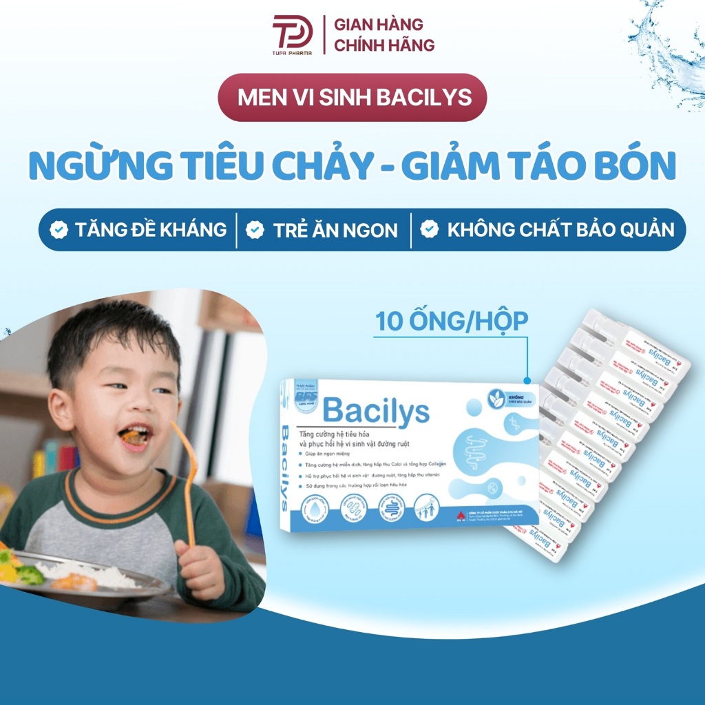 Men vi sinh Bacilys giúp bé tăng cân, tiêu hóa tốt phân phối chính hãng CPC1 HN