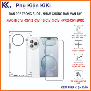 Miếng dán Ppf Xiaomi civi / civi 2 / civi 1s / civi 3 / civi 4pro / civi 5pro Dán nhám chống bám vân tay