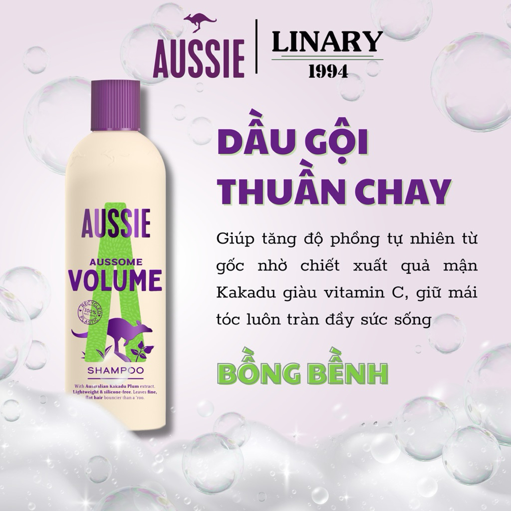[LINARY1994] Dầu gội thuần chay Aussie giúp tóc bồng bềnh