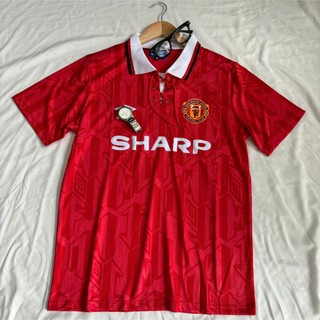  Áo bóng đá retro Mu_1992 màu đỏ vải Cotton Polyester Áo Retro 