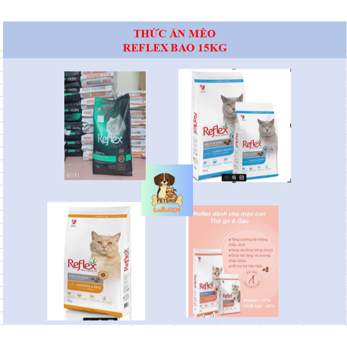 (Reflex bao 15kg)Thức ăn cho mèo Hạt Reflex bao lớn 15kg -  PSGR