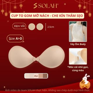  Áo Bra Dán Ngực Silicon SOLAH Che Kín Sẹo Thâm Mỡ Nách Bigsize 5 Màu Nâng Ngực Tạo Khe Đi Biển BR02 