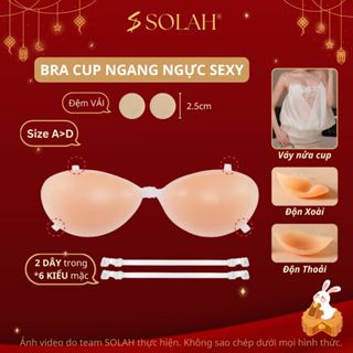 Miếng Dán Nâng Ngực Silicon 2 Dây Quai Có Độn SOLAH Mặc Áo Váy Hở Lưng Xẻ Vai Đi Biển Tiệc Hè BR08