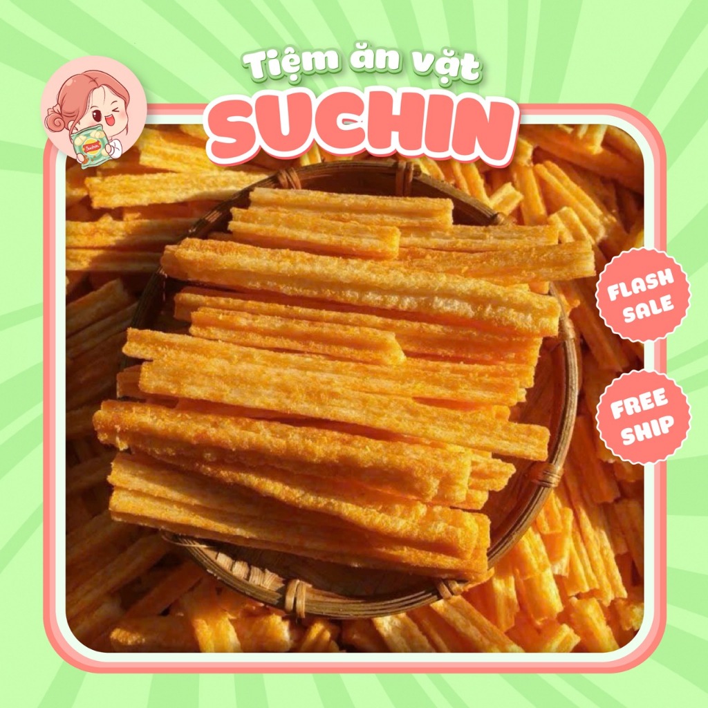 (500gram) Snack khoai tây que 🎁Suchin food🎁 bim bim que khoai tây phomai, ngó sen tẩm vị, đồ ăn vặt
