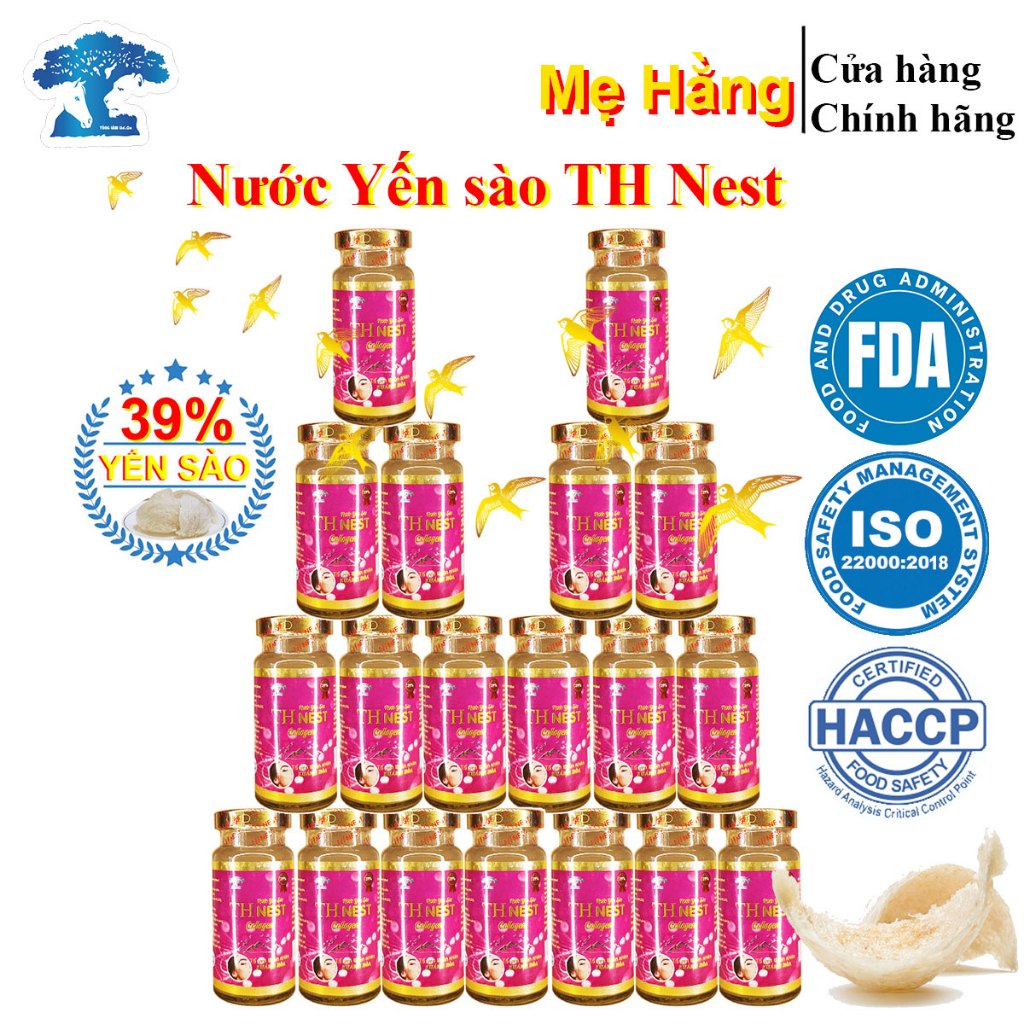 Combo 20 lọ Yến sào chưng Collagen TH Nest 39% yến tươi khánh hòa 150ml đẹp da mịn da