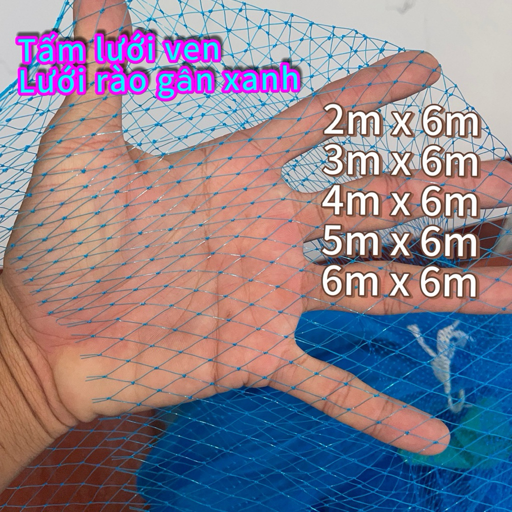 Tấm lưới gân dùng rào vườn, làm vó, làm ven... kích thướt có cao 2m x 6m, cao 3m x 6m...cao 6m x 6m.