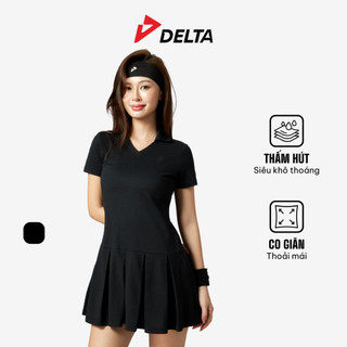  DELTA Váy Polo Nữ Pickleball Classic Pleat Vải Cá Sấu Cổ V Có Quần Bảo Hộ Ôm Có Túi Thể Thao DR017W1 