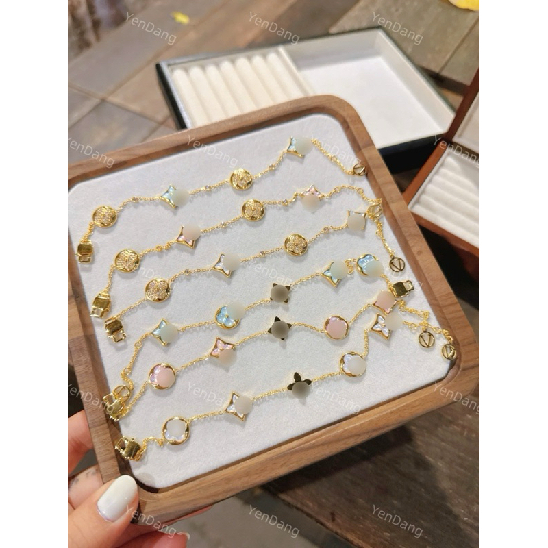 Dây bông lắc titan lệ vi thạch VỎ VÀNG trong siêu xinh