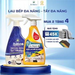  Combo nhà bếp DrNatro  Tẩy đa năng   Chai lau bếp  vệ sinh sạch sẽ bảo vệ sức khỏe gia đình-em3natro 