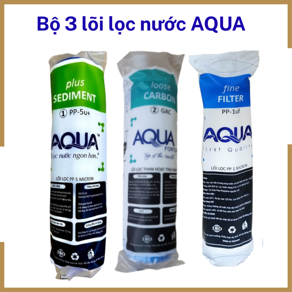 Bộ lõi lọc nước AQUA 123 , Lõi lọc nước aqua chính hãng , lõi lọc nước aqua sử dụng cho mọi loại máy