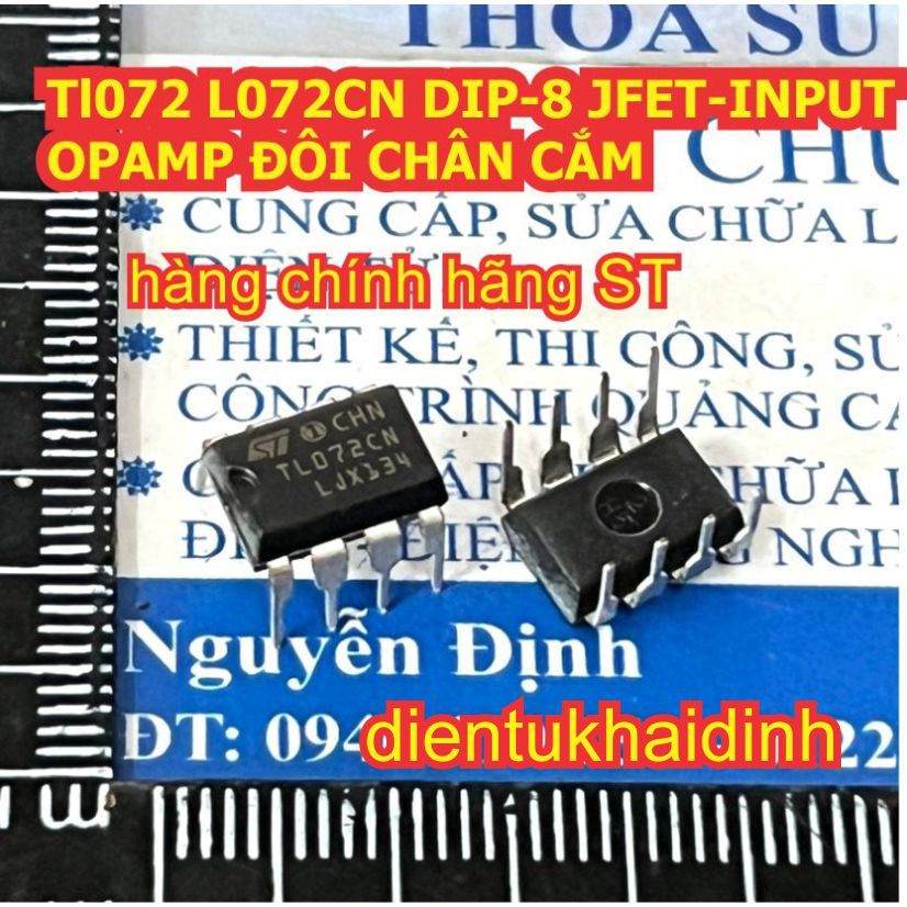 10 con TL072 TL072CP TL072CN hàng ST 072 072D JRC tháo máy DIP-8 JFET-INPUT OPAMP ĐÔI CHÂN CẮM kde12
