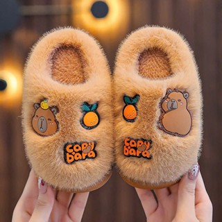 Dép Bông Trẻ Em Hình Gấu Dễ Thương Cho Bé Trai Bé Gái, Dép Lông Đi Trong Nhà Mềm Ấm Chống Trơn Dp09