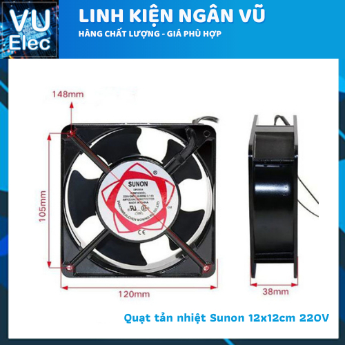Quạt tản nhiệt SUNON 220V 12x12x4cm DP200A