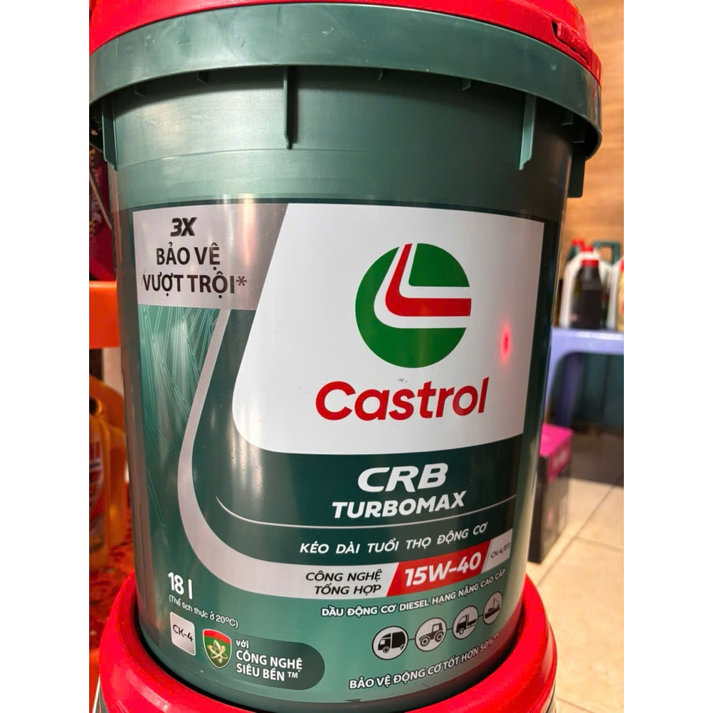 Castrol Turbo max 15w40 Ck-4 /E11 Xô 18lit(Chính hãng)