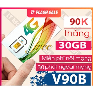  sim 4g viettel V90B 30gb tháng +30p ngoại mạng + Miễn phí nội mạng chỉ với 90k tháng sim nguyen kít đăng kí tại nhà 