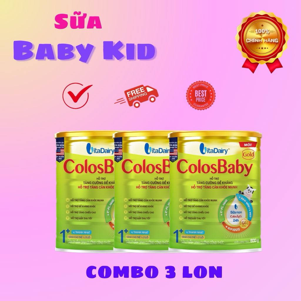 [VỊ THANH NHẠT]Combo 3lon ColosBaby Gold1+ lon 800gr ( DATE MỚI NHẤT-A)