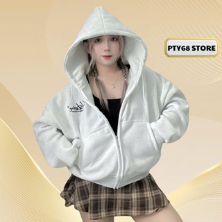  Áo khoác nỉ form rộng thêu chữ kí mũ to rộng 2 lớp vải nỉ bông mềm mịn thoáng khí ,tay xỏ ngón ,khóa kéo cao phong cách 