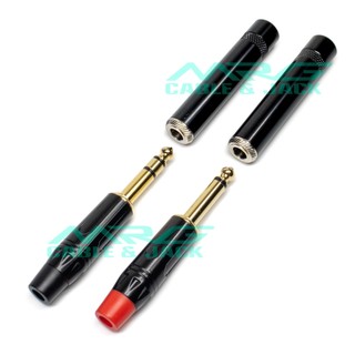 Jack 6 ly Cái (6.5mm) đuôi lò xo giá rẻ, dùng hàn dây tín hiệu âm thanh 6 ly nối dài (TRS 1/4 inch female). J-6