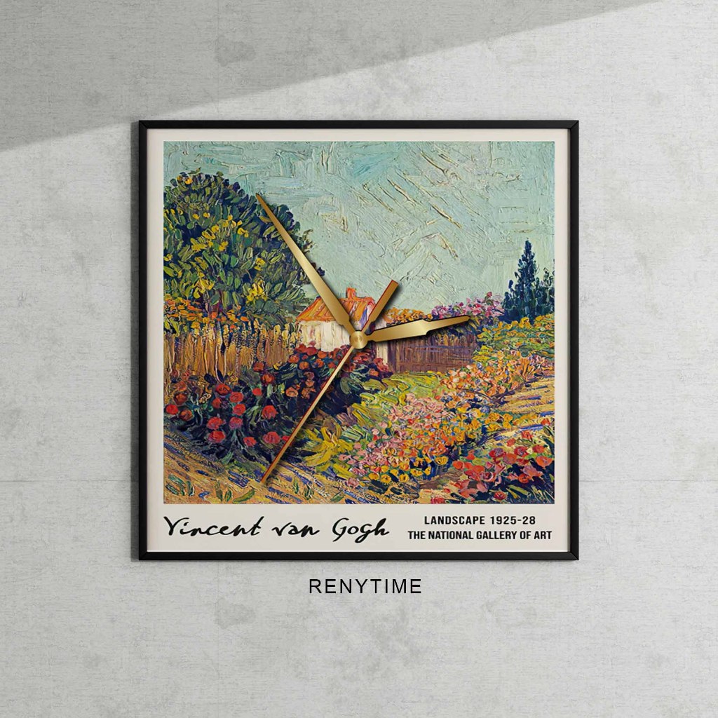 Đồng Hồ Treo Tường Vintage - Đồng Hồ In Tranh Decor - Đồng Hồ Kim Trôi - Đồng Hồ Decor - Renytime