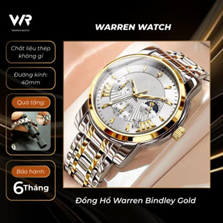 (Tặng DC Cắt Dây ĐH) Đồng Hồ Nam Warren Bindley Gold Thép Không Gỉ, Mặt Kính Cường Lực, Chống Nước [WR_PGD0340]